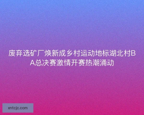废弃选矿厂焕新成乡村运动地标湖北村BA总决赛激情开赛热潮涌动 废弃选矿厂焕新成乡村运动地标湖北村BA总决赛激情开赛热潮涌动