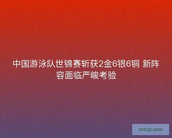 中国游泳队世锦赛斩获2金6银6铜 新阵容面临严峻考验